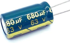High Frequency Low Impedance 63v 680UF Aluminium Electrolytic Capacitor Size 13*25mm 680UF