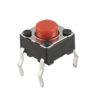 6x6x5mm Tactile Push Button Switch Red (Pack of 10)